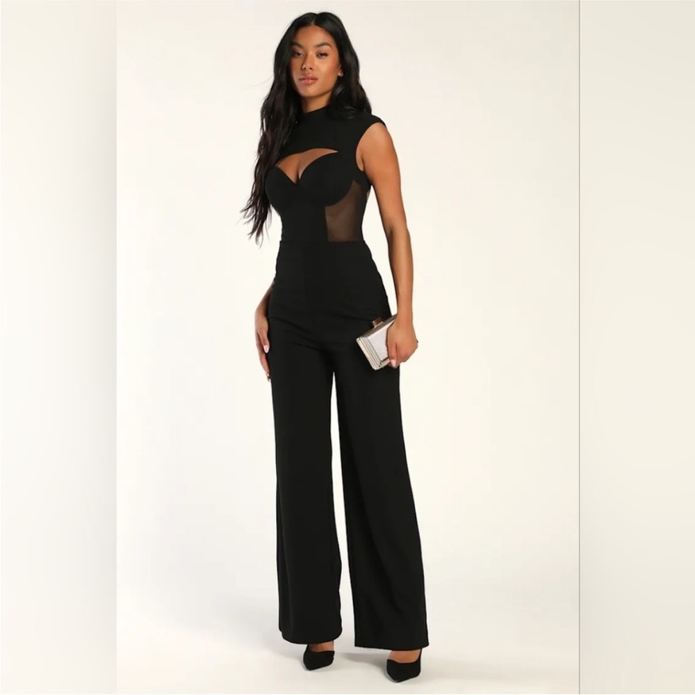 Never worn! Black Cutout Wide-Leg Jumpsuit